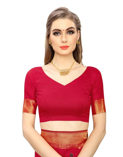 Red Coloured Poly Silk Jacquard Partywear saree | Leemboodi