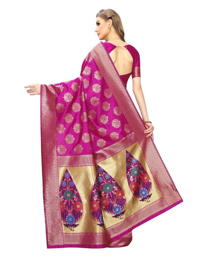 Pink Coloured Poly Silk Jacquard Partywear saree | Sudathi