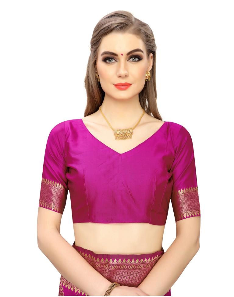 Pink Coloured Poly Silk Jacquard Partywear saree | Sudathi