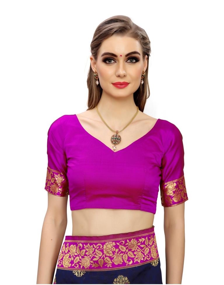 Navy Blue Coloured Poly Silk Jacquard Partywear saree | Leemboodi