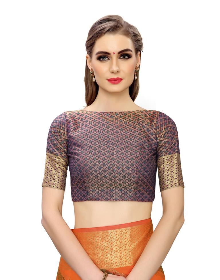 Orange Coloured Poly Silk Banarasi Jacquard Partywear saree | Leemboodi