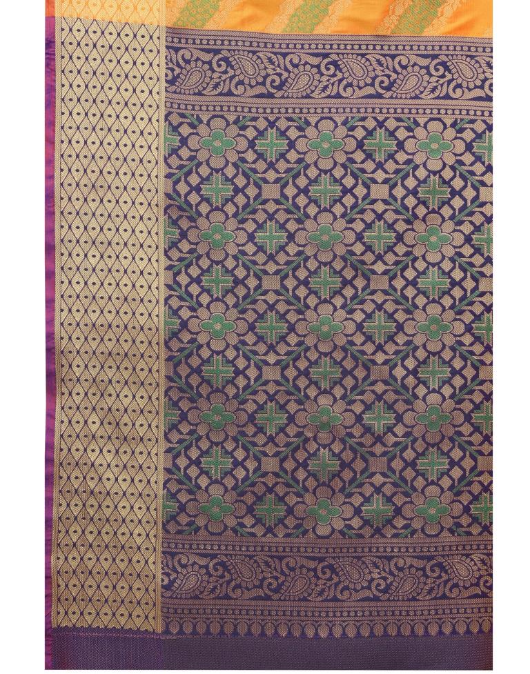 Orange Coloured Poly Silk Banarasi Jacquard Partywear saree | Leemboodi