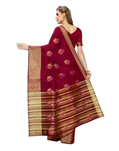Maroon Coloured Poly Silk Banarasi Jacquard Partywear saree | Leemboodi