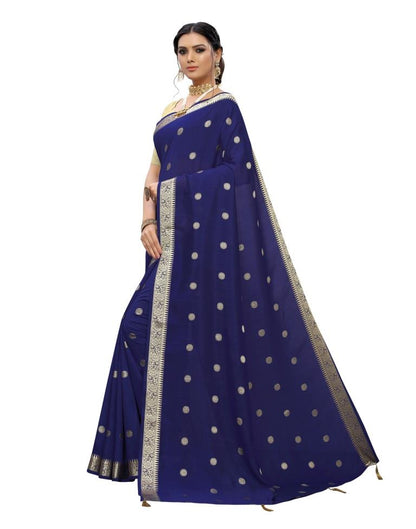 Navy Blue Banarasi Silk Saree