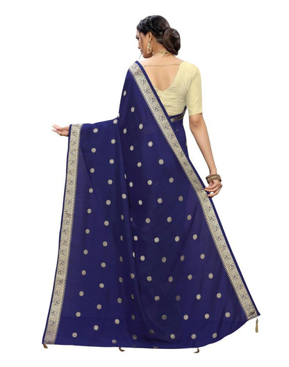 Navy Blue Banarasi Silk Saree