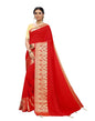 Red Coloured Tussar Poly Silk Jacquard Partywear saree | Sudathi