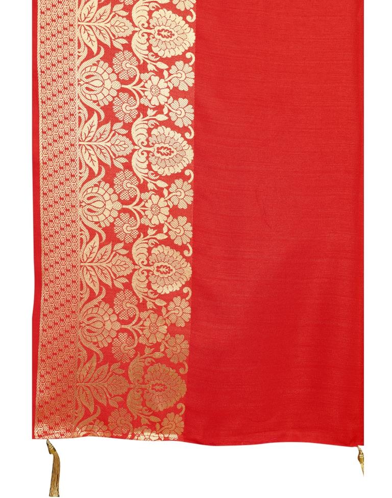 Red Coloured Tussar Poly Silk Jacquard Partywear saree | Sudathi
