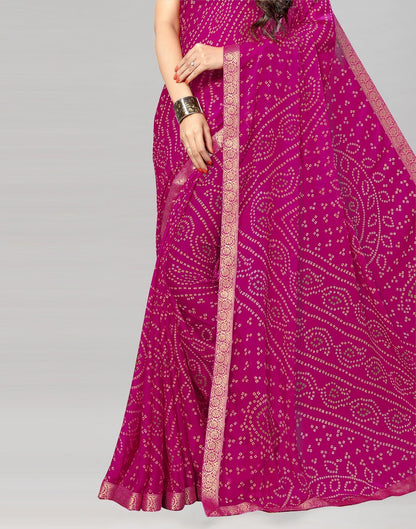 Pink Bandhani Printed Saree | Sudathi