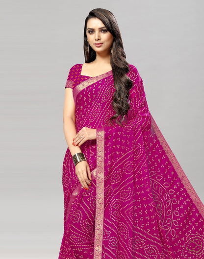 Pink Bandhani Printed Saree | Sudathi