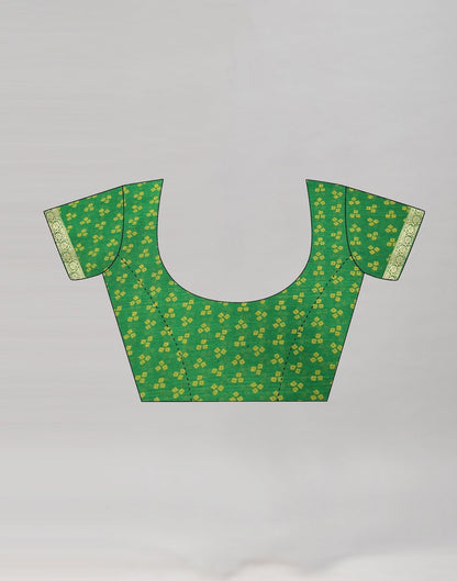 Green Bandhani Printed Saree | Sudathi