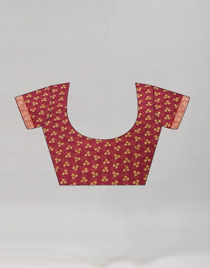 Red Bandhani Printed Saree | Sudathi