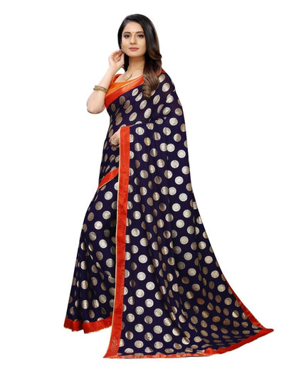 Navy Blue Coloured Lycra Lycra Foil Printed Casual saree | Leemboodi