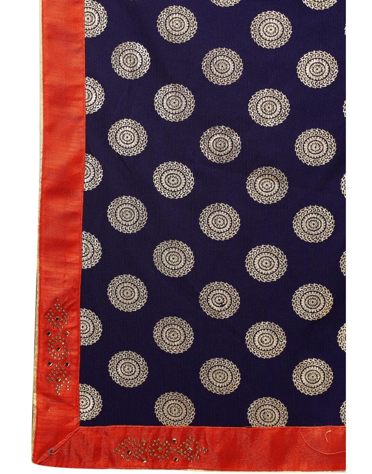 Navy Blue Coloured Lycra Lycra Foil Printed Casual saree | Leemboodi