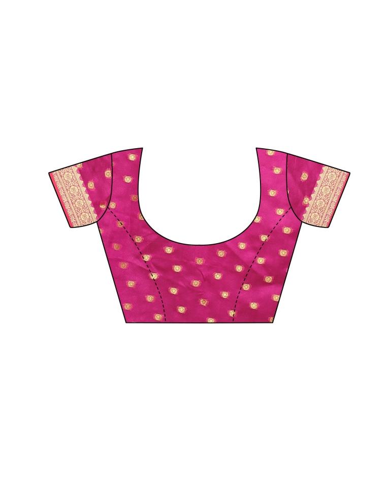 Peach Pink Coloured Cotton Silk Jacquard Partywear saree | Leemboodi