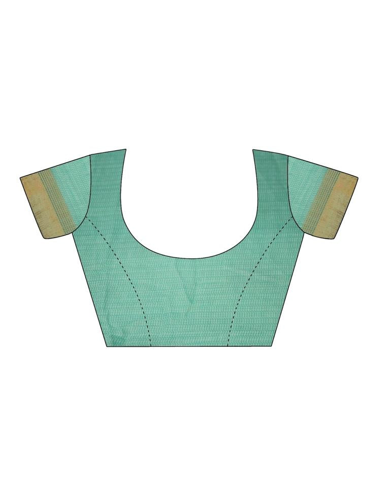 Green Coloured Cotton Silk Printed Casual saree | Leemboodi