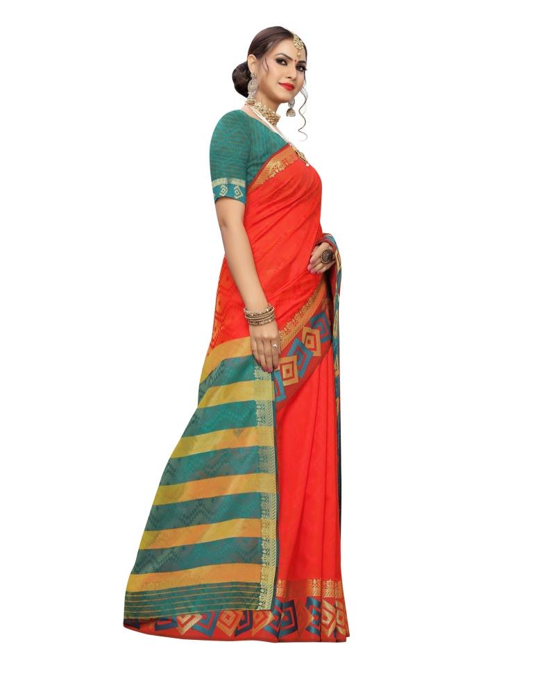 Blue Banarasi Chanderi Saree