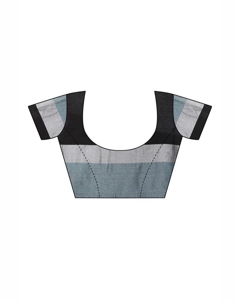 Sky Blue Coloured Cotton Blend Plain Casual saree | Leemboodi