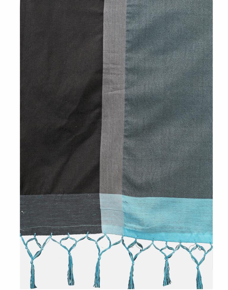 Sky Blue Coloured Cotton Blend Plain Casual saree | Leemboodi