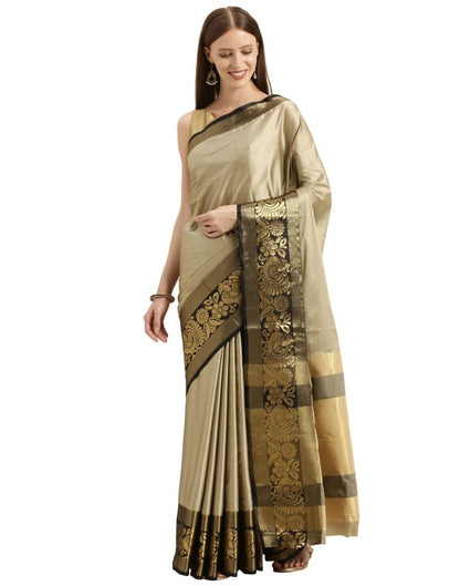 Grey Coloured Jacquard Silk Saree | Sudathi
