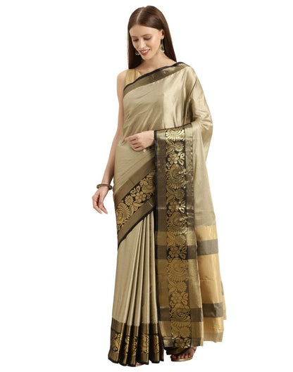 Grey Coloured Jacquard Silk Saree | Sudathi