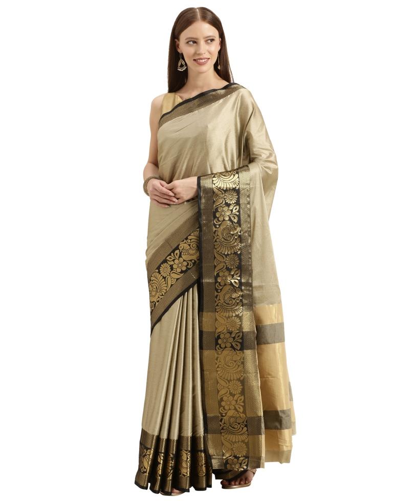 Grey Coloured Jacquard Silk Saree | Sudathi