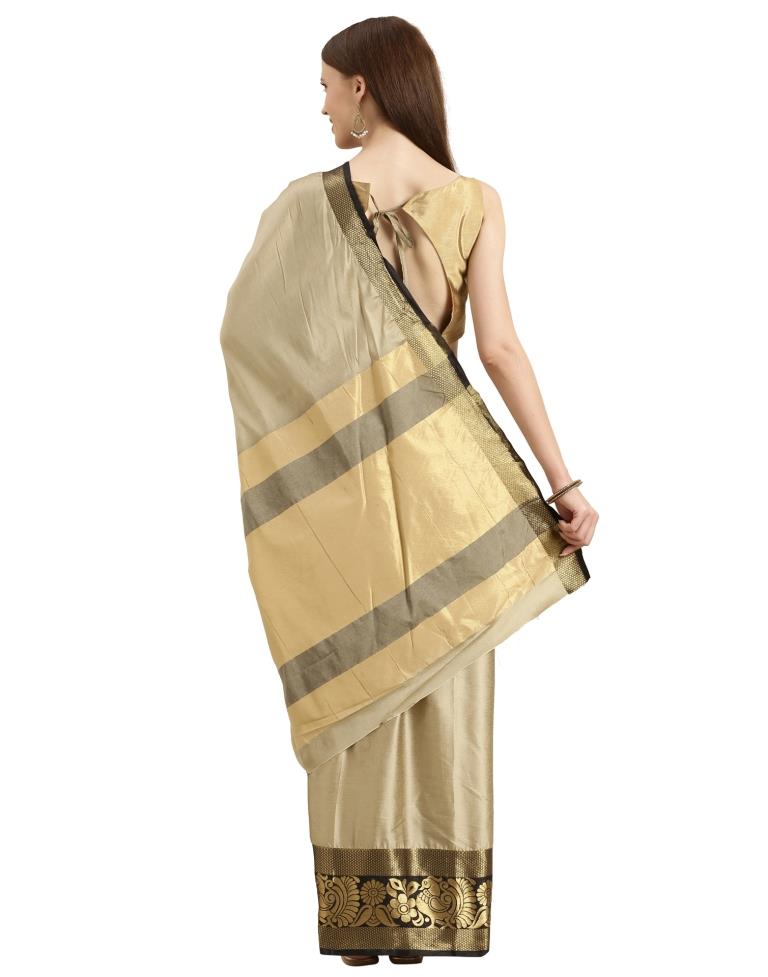 Grey Coloured Jacquard Silk Saree | Sudathi