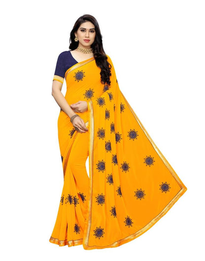 Yellow Embroidery Saree | Sudathi