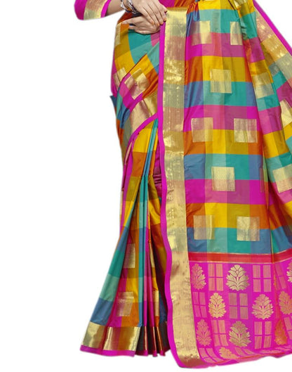 Pink Coloured Poly Silk Jacquard Partywear saree | Leemboodi
