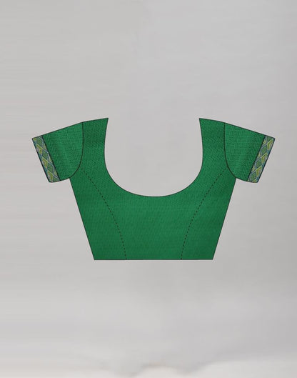 Dark Green Coloured Printed Chiffon Saree | Leemboodi