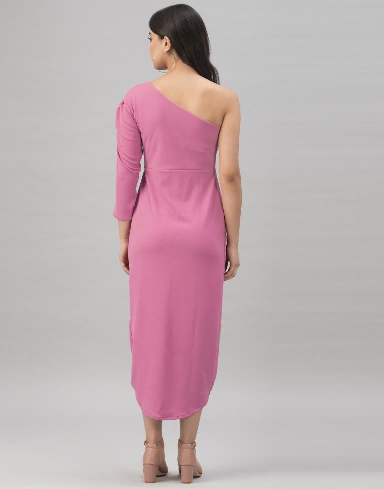 Blooming Pink Coloured Knitted Lycra Tops | Sudathi