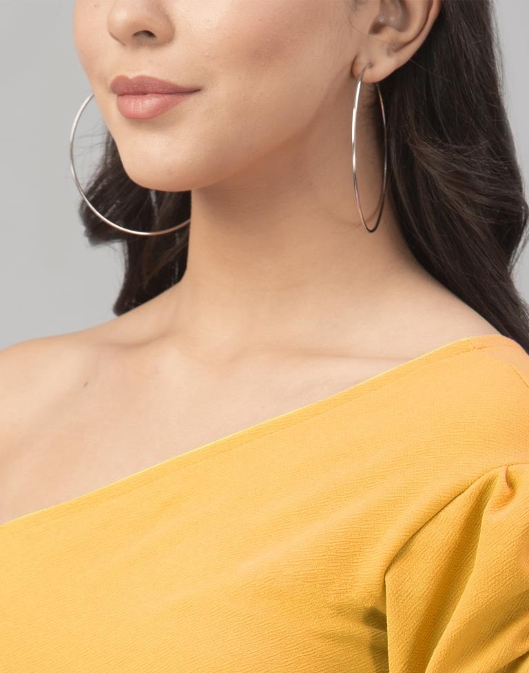 Definitive Mustard Yellow Coloured Knitted Lycra Tops | Sudathi