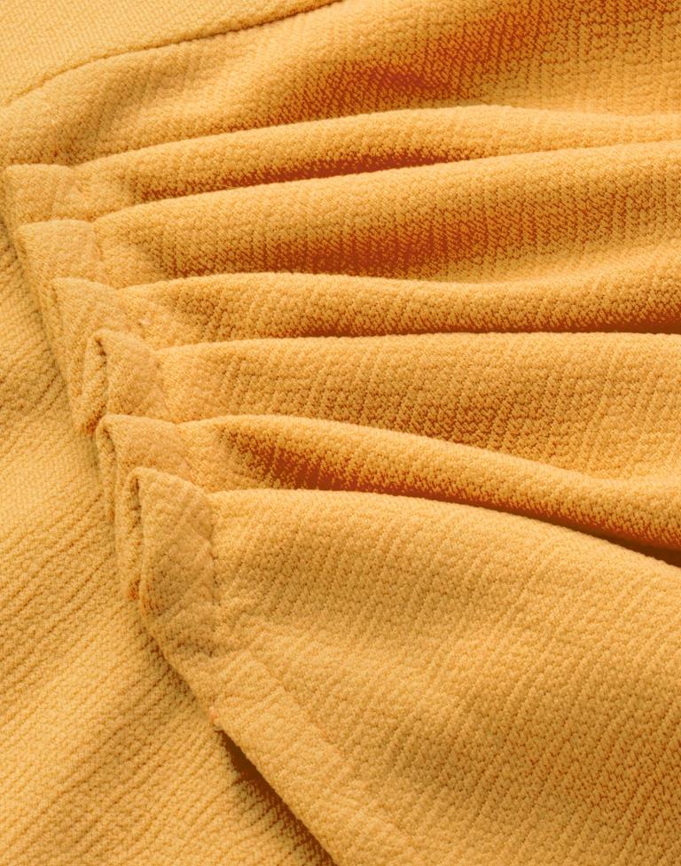 Definitive Mustard Yellow Coloured Knitted Lycra Tops | Sudathi