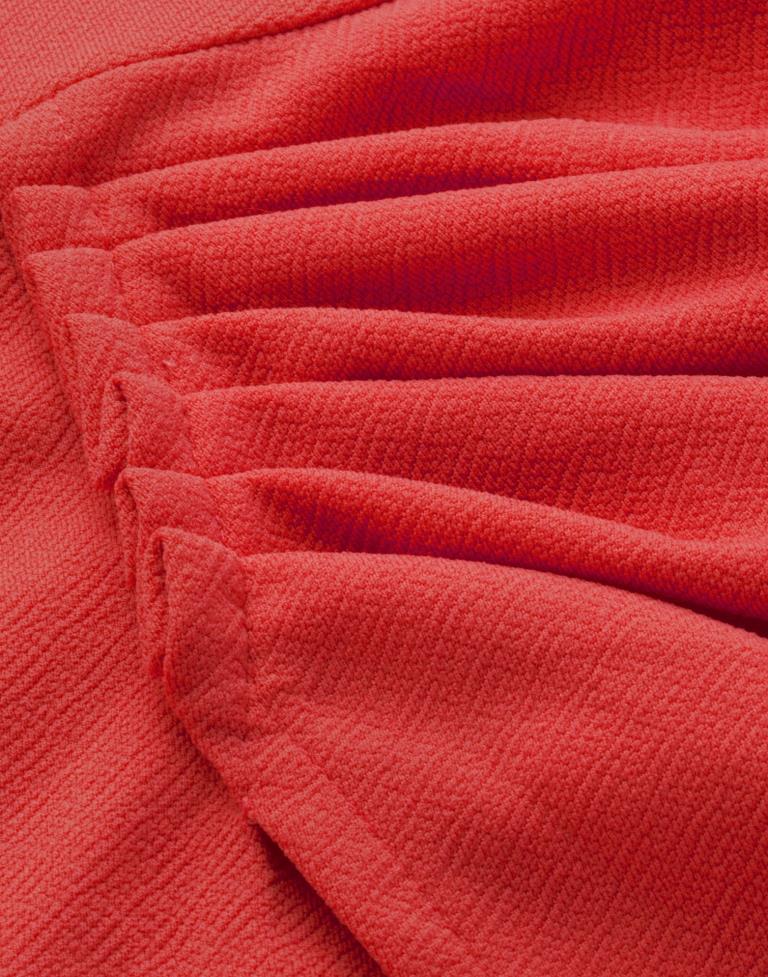 Enigmatic Red Coloured Knitted Lycra Dress | Sudathi