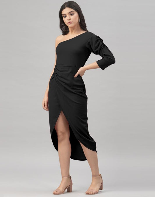 Exquisite Black Knitted  Dress | Sudathi