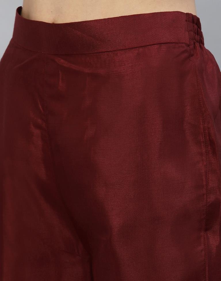 Maroon Kurti With Pant And Dupatta | Sudathi