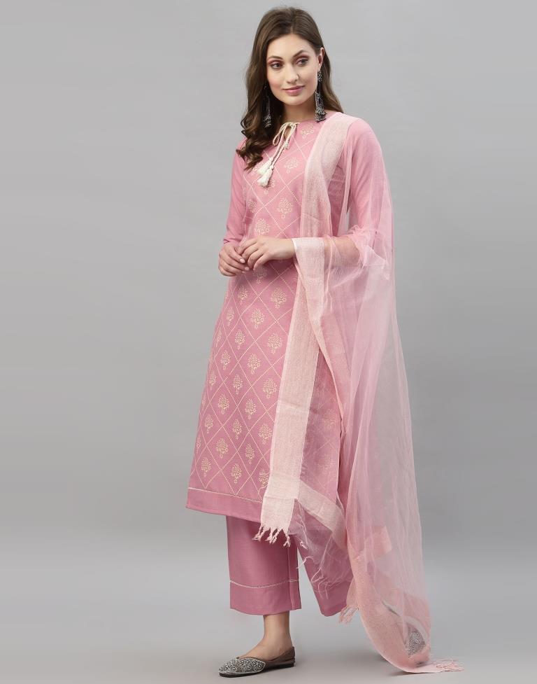 Baby Pink Kurti With Pant And Dupatta | Sudathi