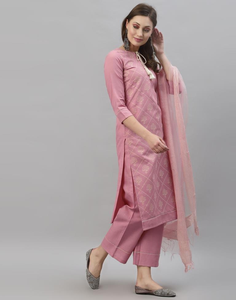 Baby Pink Kurti With Pant And Dupatta | Sudathi