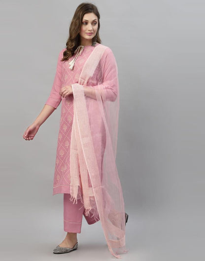 Baby Pink Kurti With Pant And Dupatta | Sudathi