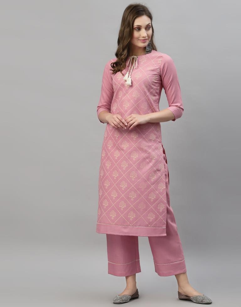 Baby Pink Kurti With Pant And Dupatta | Sudathi