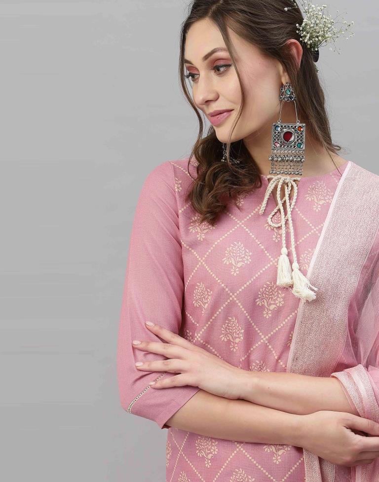 Baby Pink Kurti With Pant And Dupatta | Sudathi