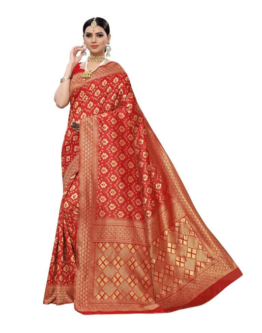 Red Banarasi Silk Saree