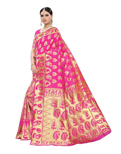 Pink Banarasi Silk Saree