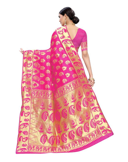 Pink Banarasi Silk Saree