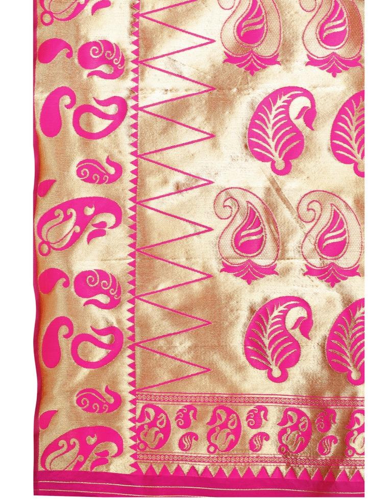 Pink Banarasi Silk Saree