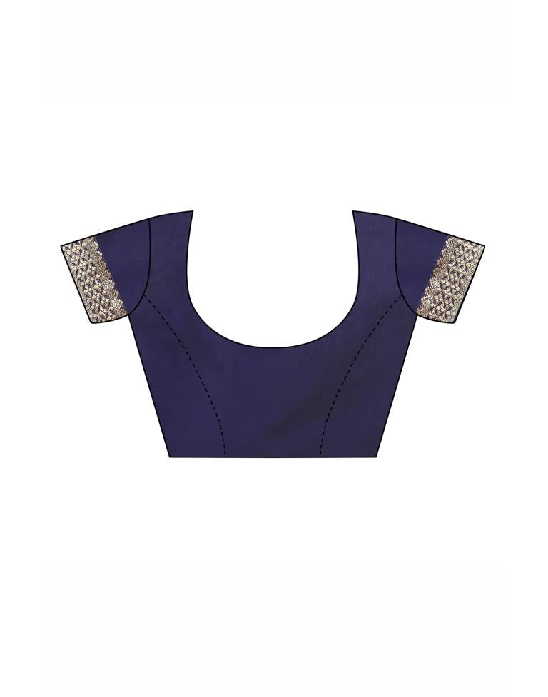 Navy Blue Banarasi Silk saree | Leemboodi