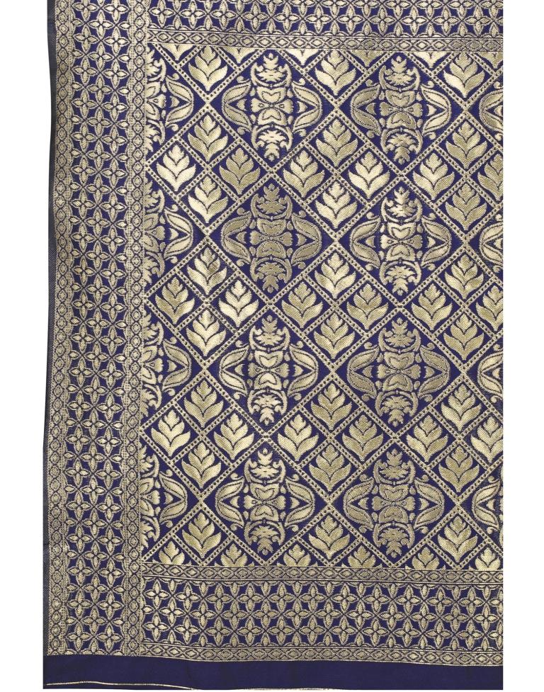 Navy Blue Banarasi Silk saree | Leemboodi
