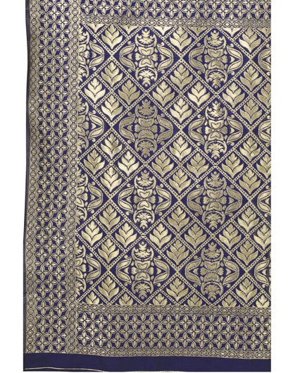 Navy Blue Banarasi Silk saree | Leemboodi