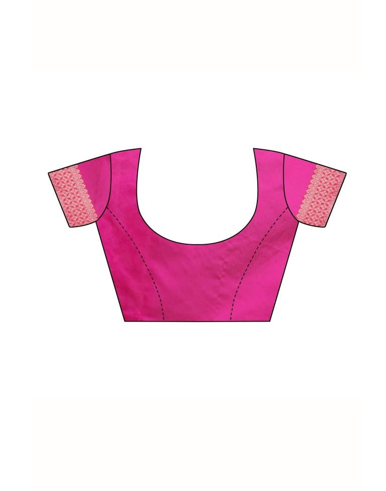 Pink Coloured Poly Silk Jacquard Partywear saree | Leemboodi