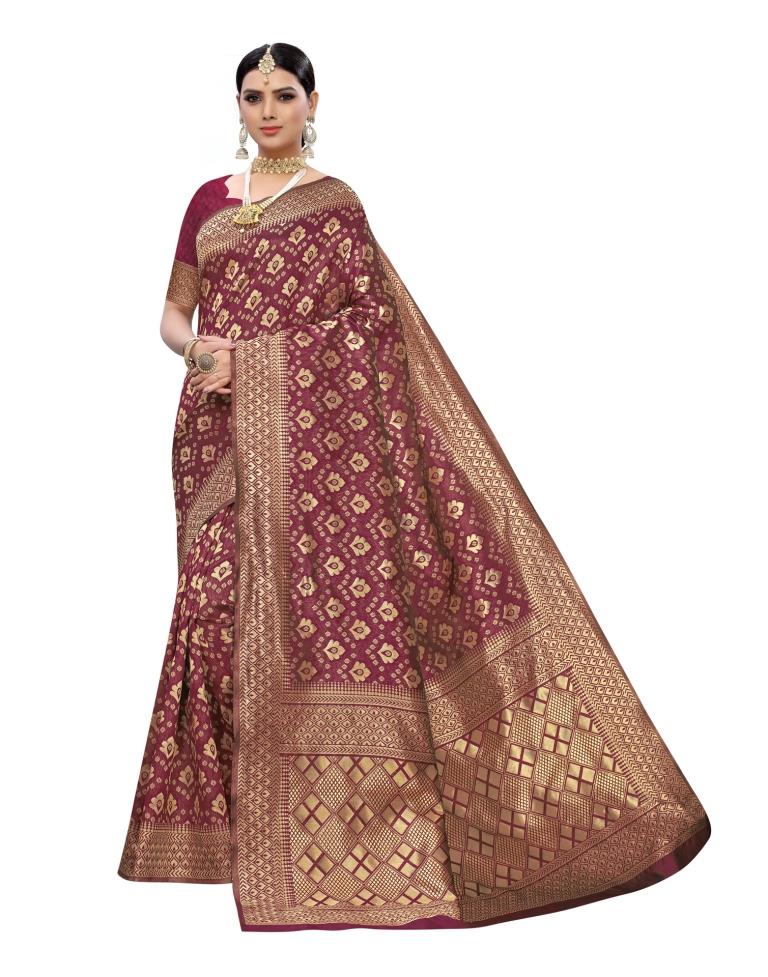 Maroon Silk Saree | Leemboodi