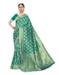 Teal Green Coloured Poly Silk Jacquard Partywear saree | Leemboodi